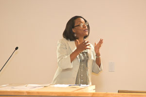 Tiffany Speaks addressing the Class of 2012 at the MA Senior Pinning and Reception